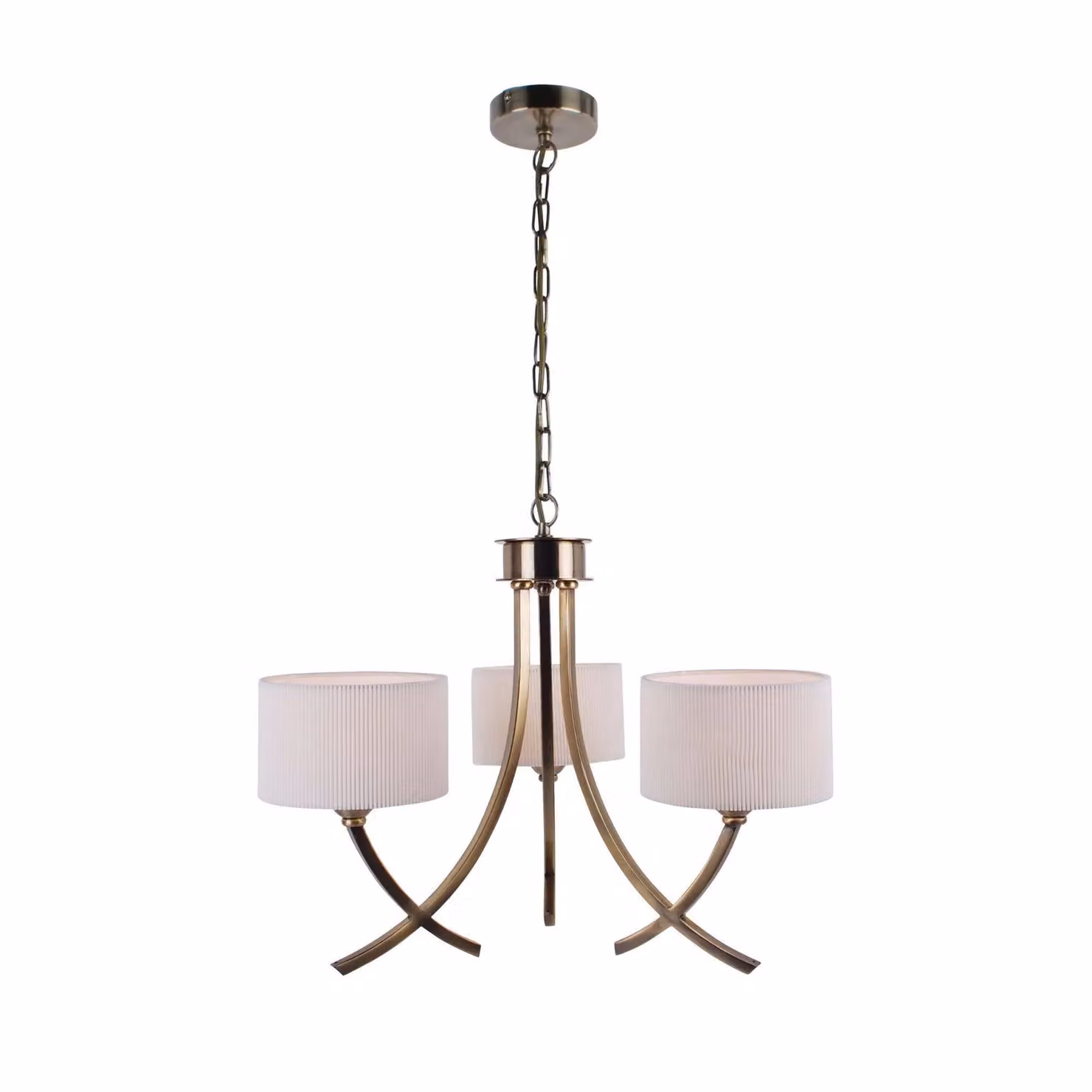 Pagazzi Justina 3 Light Pendant Chandelier in Antique Brass and Gold – 2