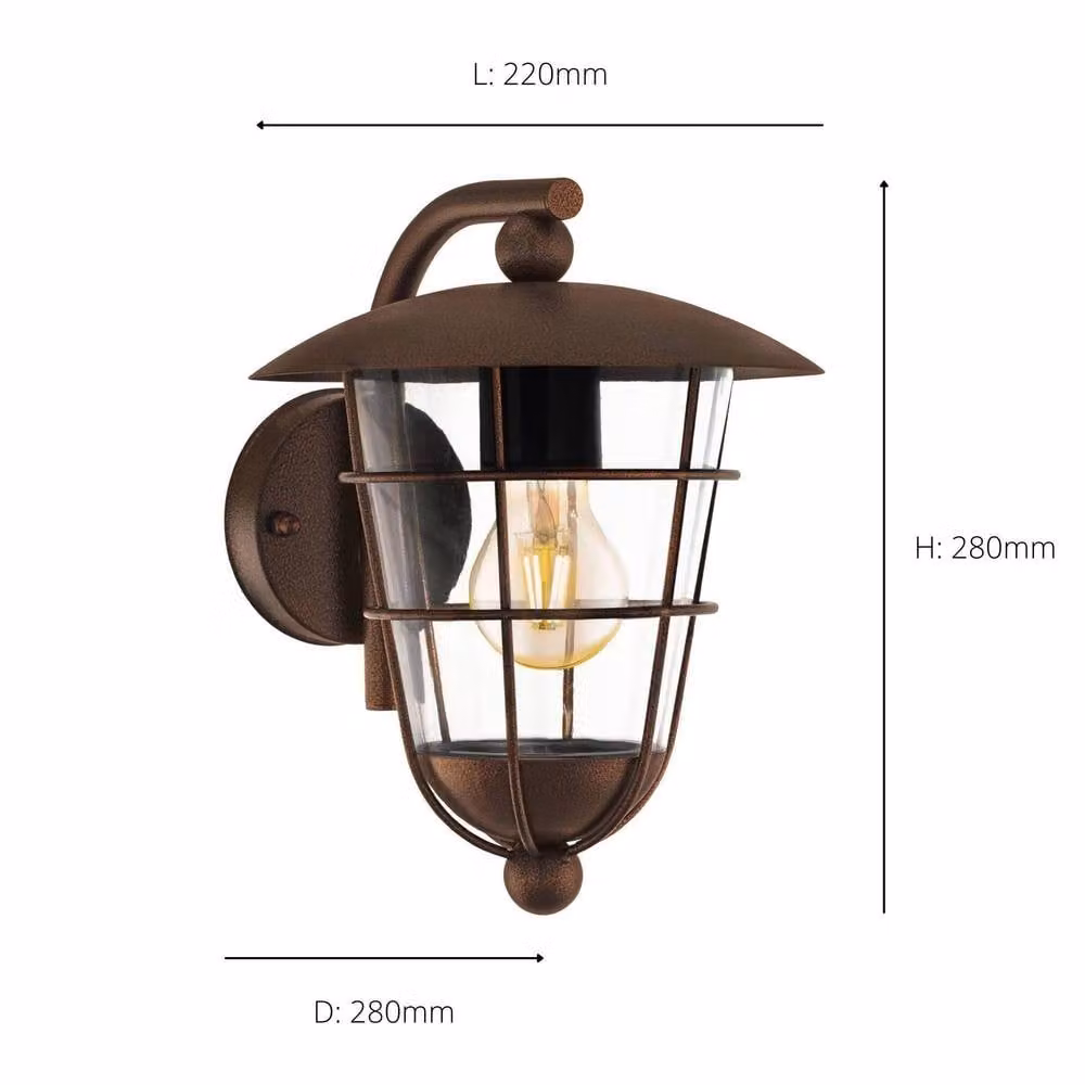 Eglo Pulfero Lantern Outdoor Wall Light in Dark Brown – 3