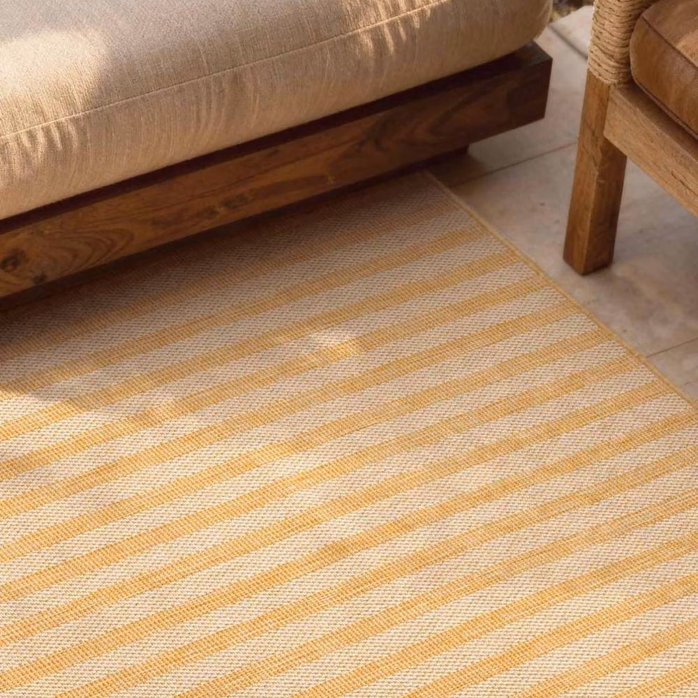 Ted Baker Linley Striped Flatweave Indoor Outdoor Rug in Yellow, W: 160 cm, D: 230 cm – 2