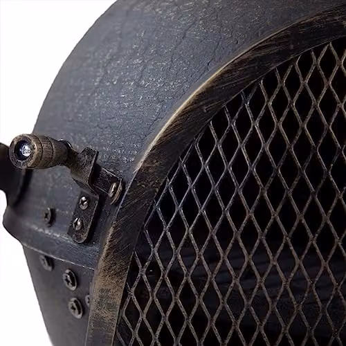 Charles Bentley Cast Iron and Steel Mesh Chiminea Patio Heater, Black, Height: 120 cm – 5