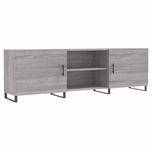 vidaXL Grey Sonoma TV Cabinet in Engineered Wood W/D/H: 150 x 30 x 50 cm