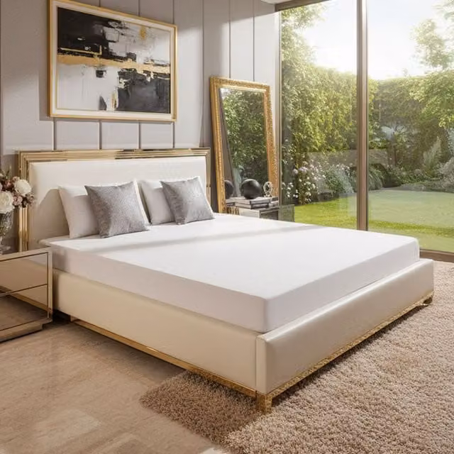 Livingandhome White Waterproof and Breathable Cotton Mattress Protector, W/D/H: 90 x 190 cm