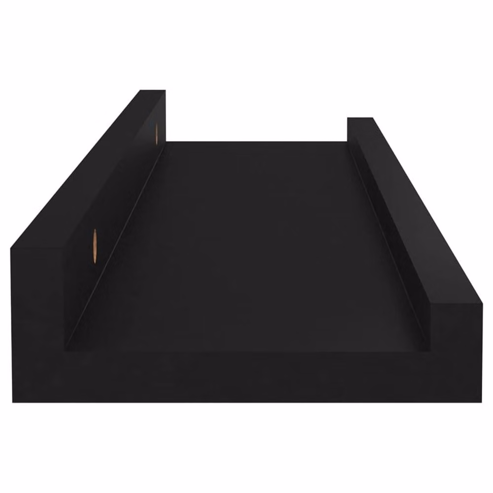 Berkfield Home Decorative Wall Mounted Shelves, 4 Piece Set, Black, W: 40 cm, D: 9 cm, H: 3 cm – 5