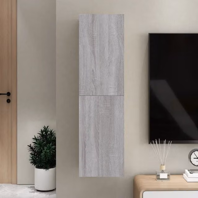 Berkfield Home Wall-mounted TV Cabinet in Grey, W/D/H: 110 x 30.5 x 30 cm – 1