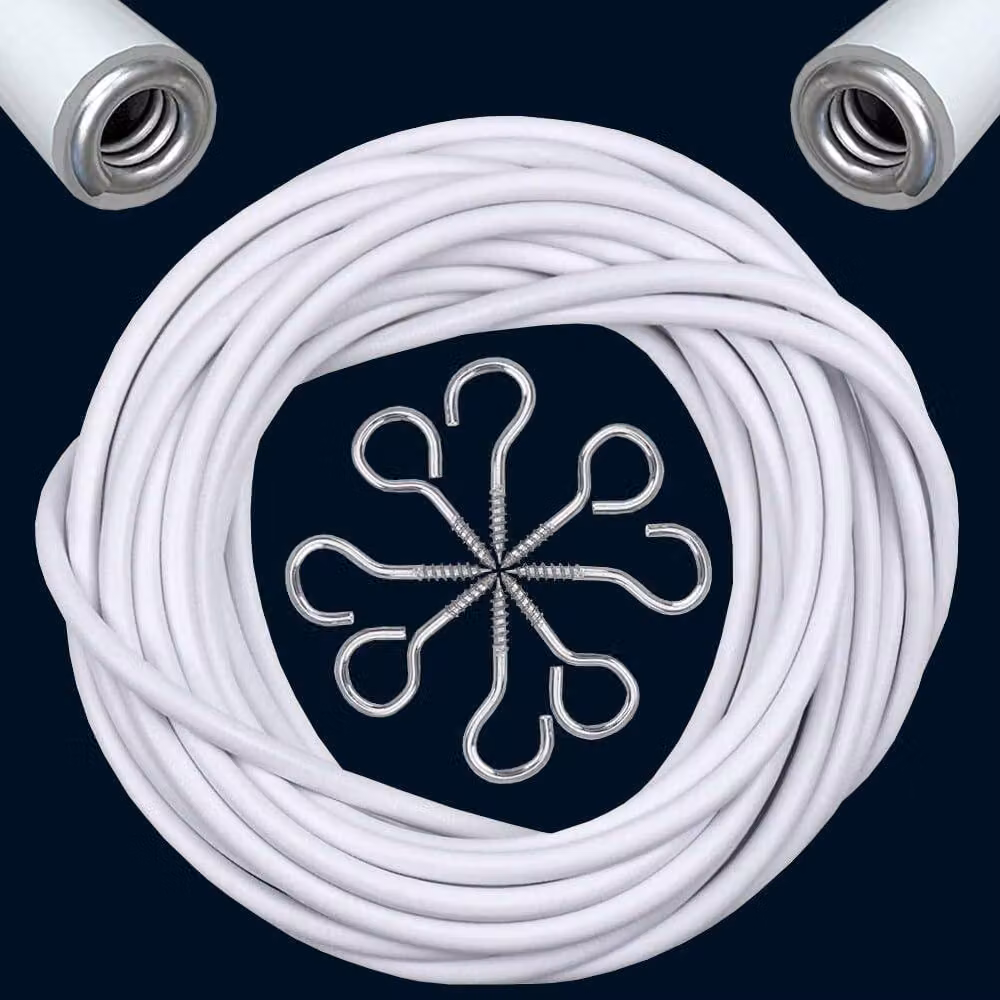 ATEK White Net Curtain Wire and Hooks Set, Length: 200 cm – 3