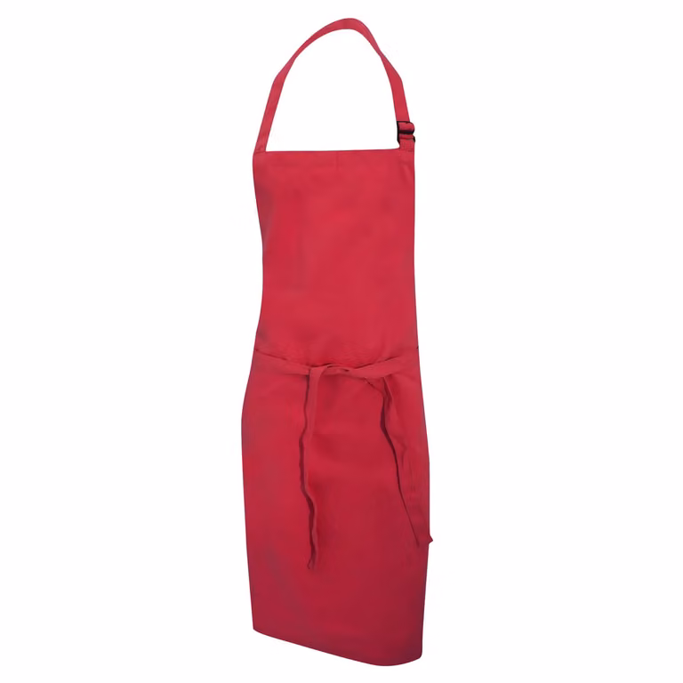 Dennys Pack of 2 Multicoloured Bib Aprons in Crimson, W: 28 x H: 36 in