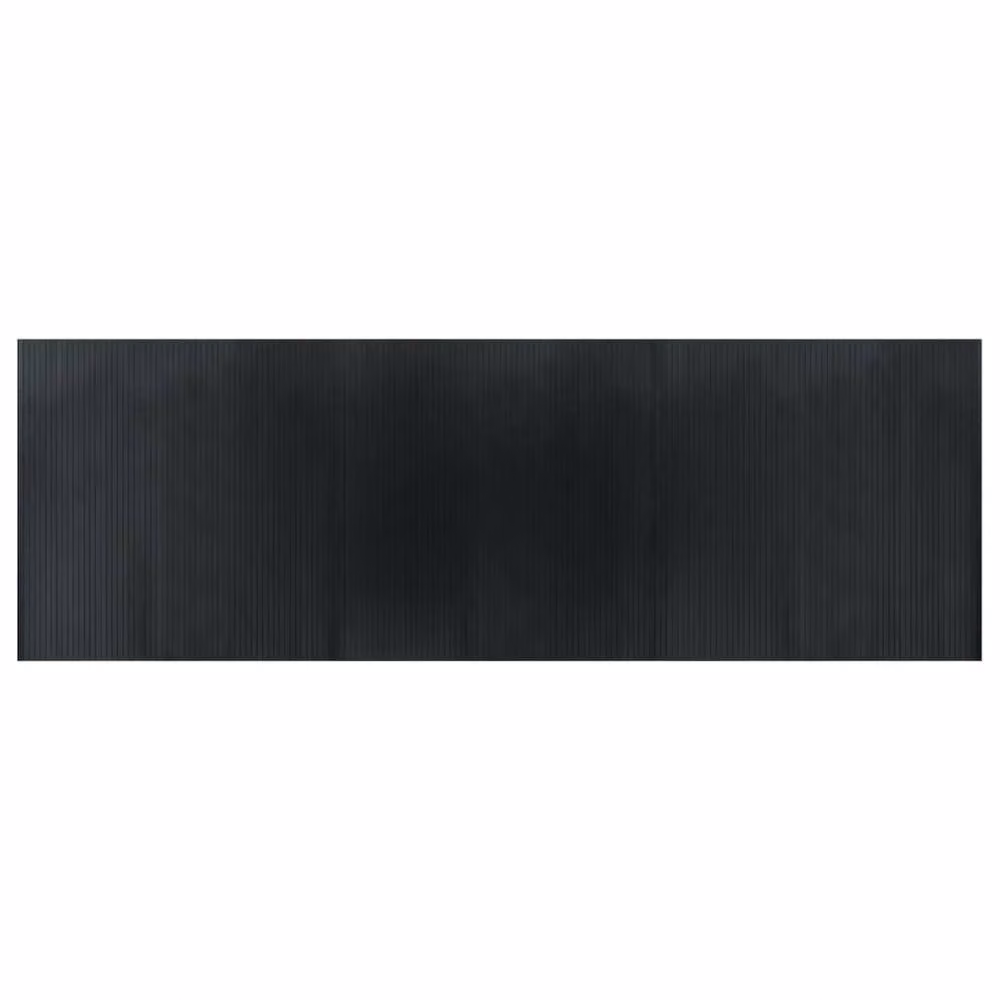 Berkfield Home Rectangular Bamboo and Polypropylene Rug in Grey, W: 100 cm, L: 300 cm – 2