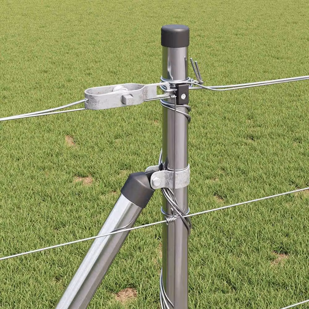 Berkfield Home Field Fence Galvanised Steel in Silver/Grey, H: 0.8 m x L: 100 m – 3