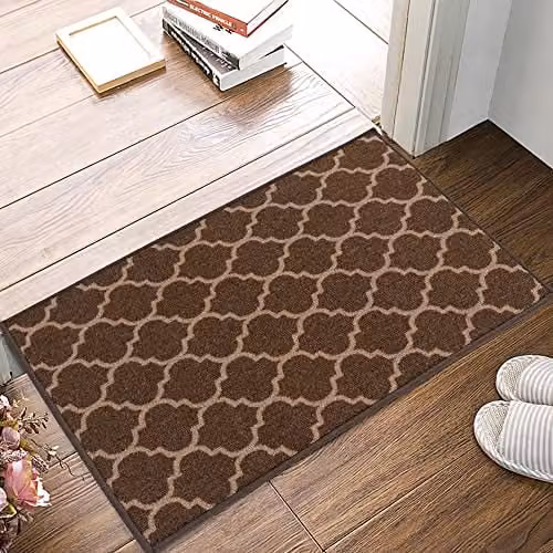 SmartLiving Non-Slip Trellis Gel Back Door Entrance Mat, Brown and Beige, W: 40 cm, D: 60 cm – 1