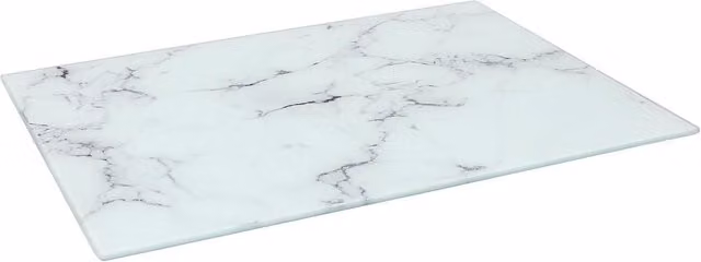 Harbour Housewares White Marble Effect Rectangular Glass Chopping Board