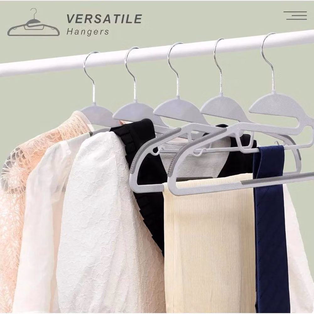 SPETLEK Grey Plastic Adult Coat Hangers, Pack of 30 – 2