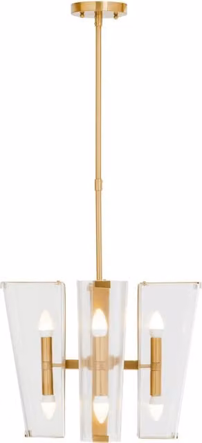 Orsina Celeste Pendant Light by Fifty Five South in Gold and Transparent Glass – 1