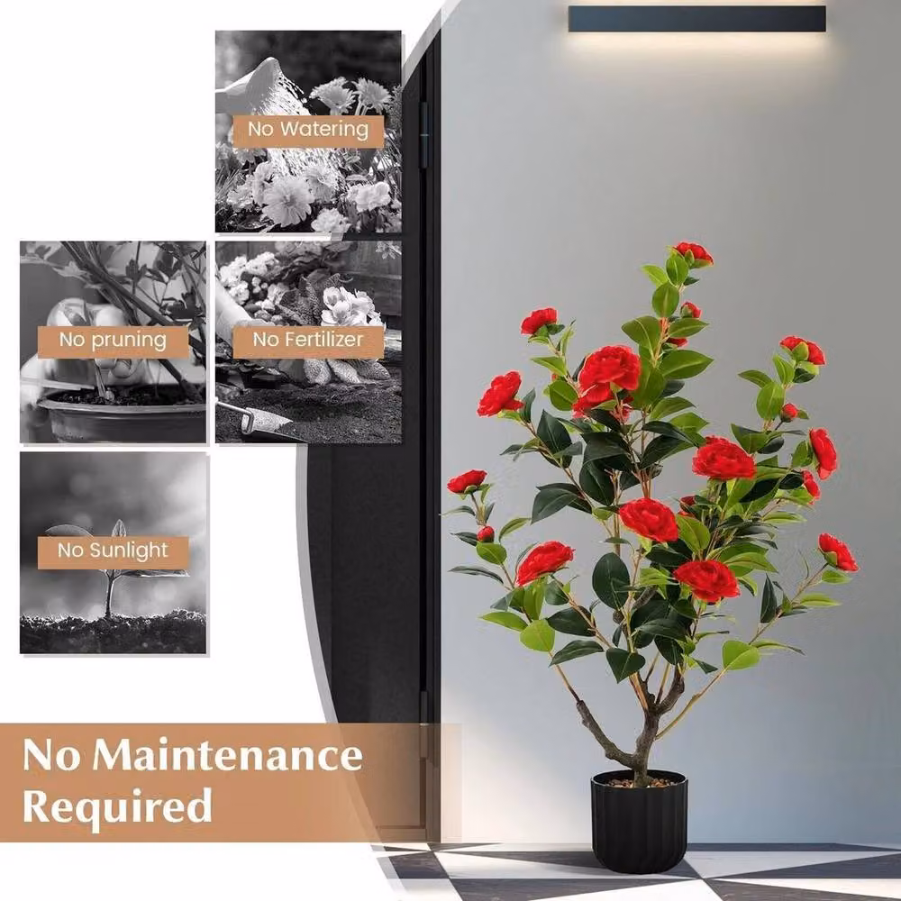 SPETLEK Artificial Green Tree with Concrete Pot for Indoor Use – 6