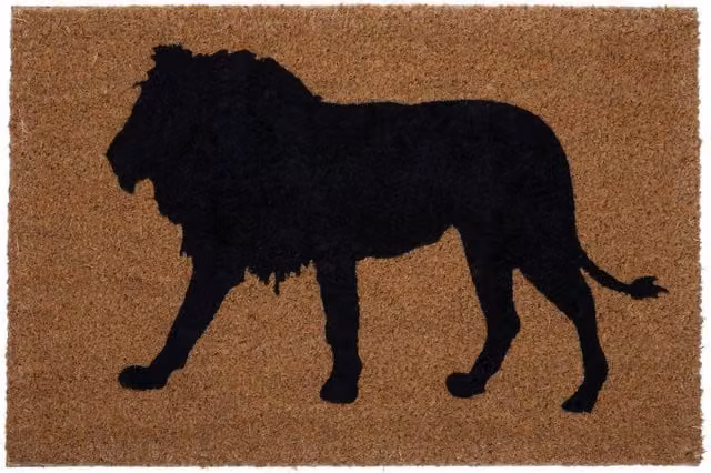 Orsina Lion Round Doormat, Brown, Diameter: 100 cm