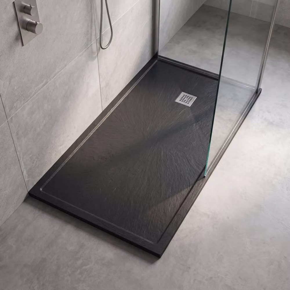 Balterley Premium Slimline Rectangular Acrylic Shower Tray, Black, W: 160 cm, D: 90 cm – 3