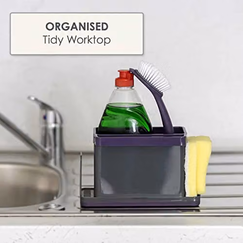 Calitek Sink Caddy Organiser with Removable Drip Tray, Purple – 2