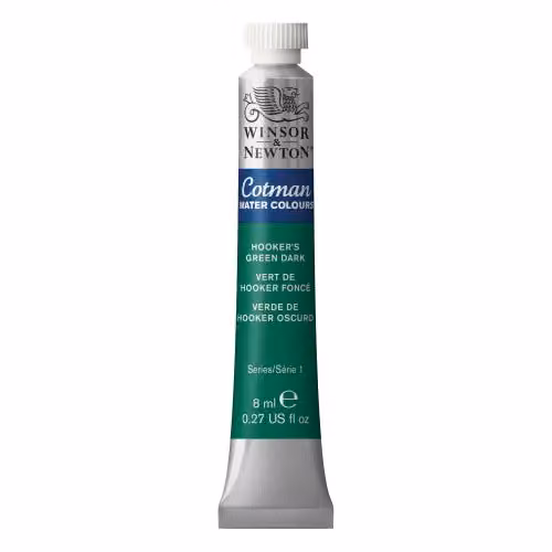 Winsor and Newton Cotman Watercolour Paint, Dark Hooker's Green, 8 ml – 2