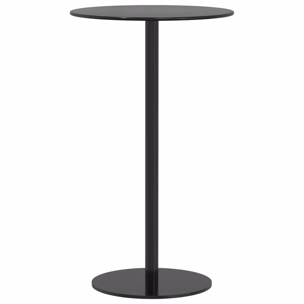 Berkfield Home Round Garden Table in Black Steel, W/D/H: 60 x 60 x 105 cm – 2