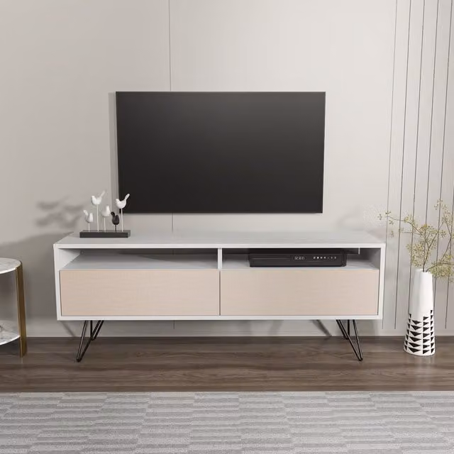 Decorotika Flay TV Unit in White and Beige
