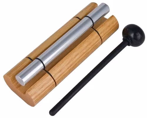 Woodstock Chimes Zenergy Meditation Desk Relaxation Tabletop Chime in Silver and Multicolour