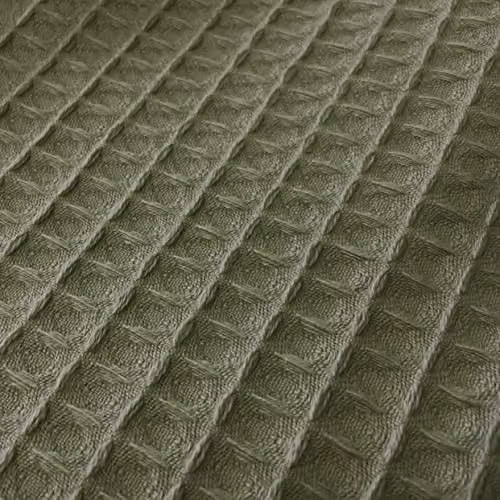 Allure Bath Fashions Waffle Cushion Covers 2 Pack, 100% Cotton, Khaki Green, W/D/H: 50 x 50 x 50 cm – 3