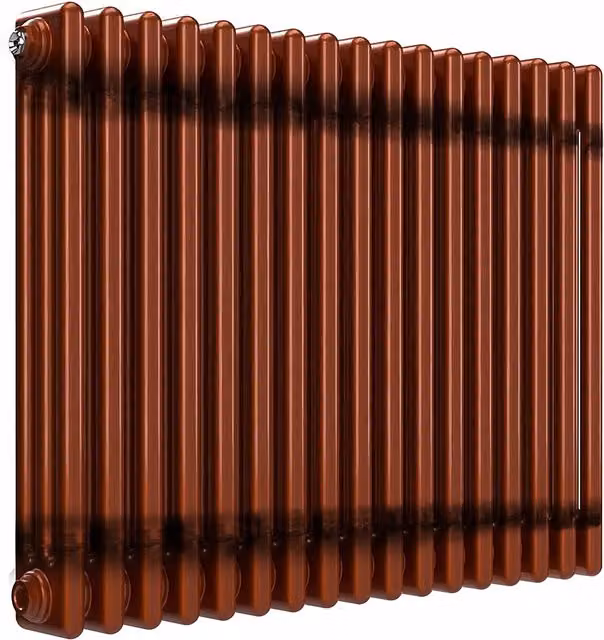 Lux Heat Horizontal Column Radiator in Bronze/Brown Steel, W: 60.0 cm, H: 78.5 cm