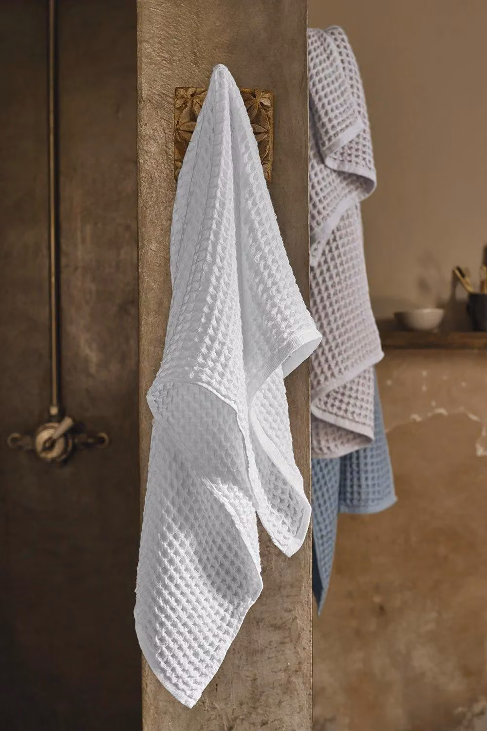 Murmur Spa Collection Waffle Pique Cotton Bath Towel in Grey – 2