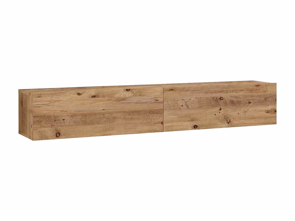 Vente-unique Aubepina 2-Door Wall-Mounted TV Unit in Light Oak – 2