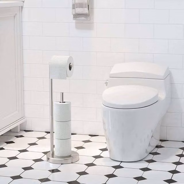 EONLION Silver Stainless Steel Free Standing Toilet Paper Holder