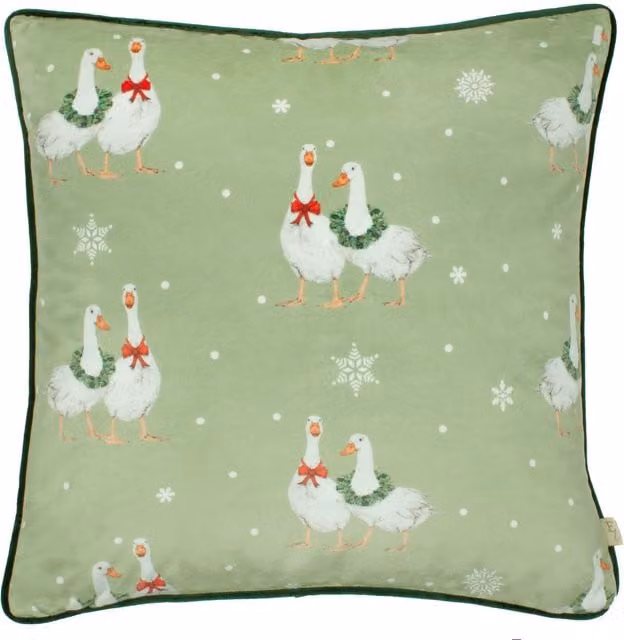 Evans Lichfield Winter Geese Festive Polyester Filled Cushion, Multicolour, W/D/H: 43 x 43 x 43 cm – 1