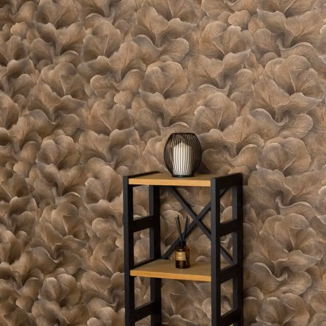 Erismann Floral Glow Brown Botanical Modern Vinyl Wallpaper Roll