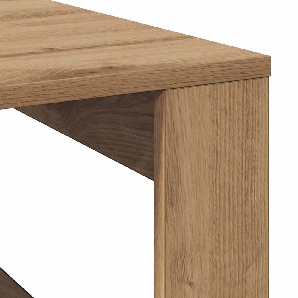 Berkfield Home Artisan Oak Coffee Table in Brown, W/D/H: 100 x 100 x 35 cm – 4