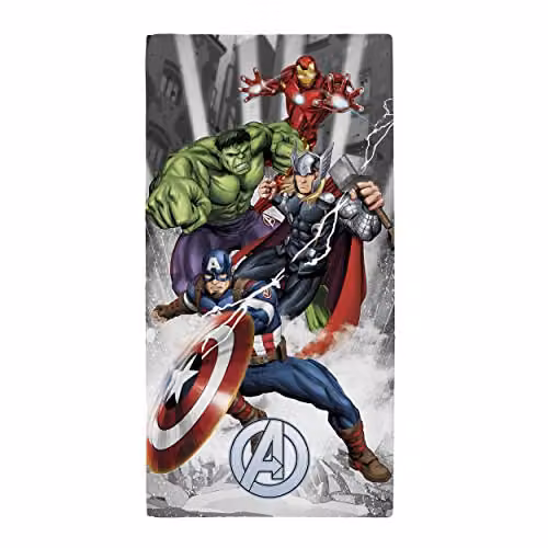 Coco Moon Disney Marvel Avengers Super Soft Cotton Bath and Beach Towel for Children, Multicolour, W/D/H: 140 x 70 x 70 cm – 1