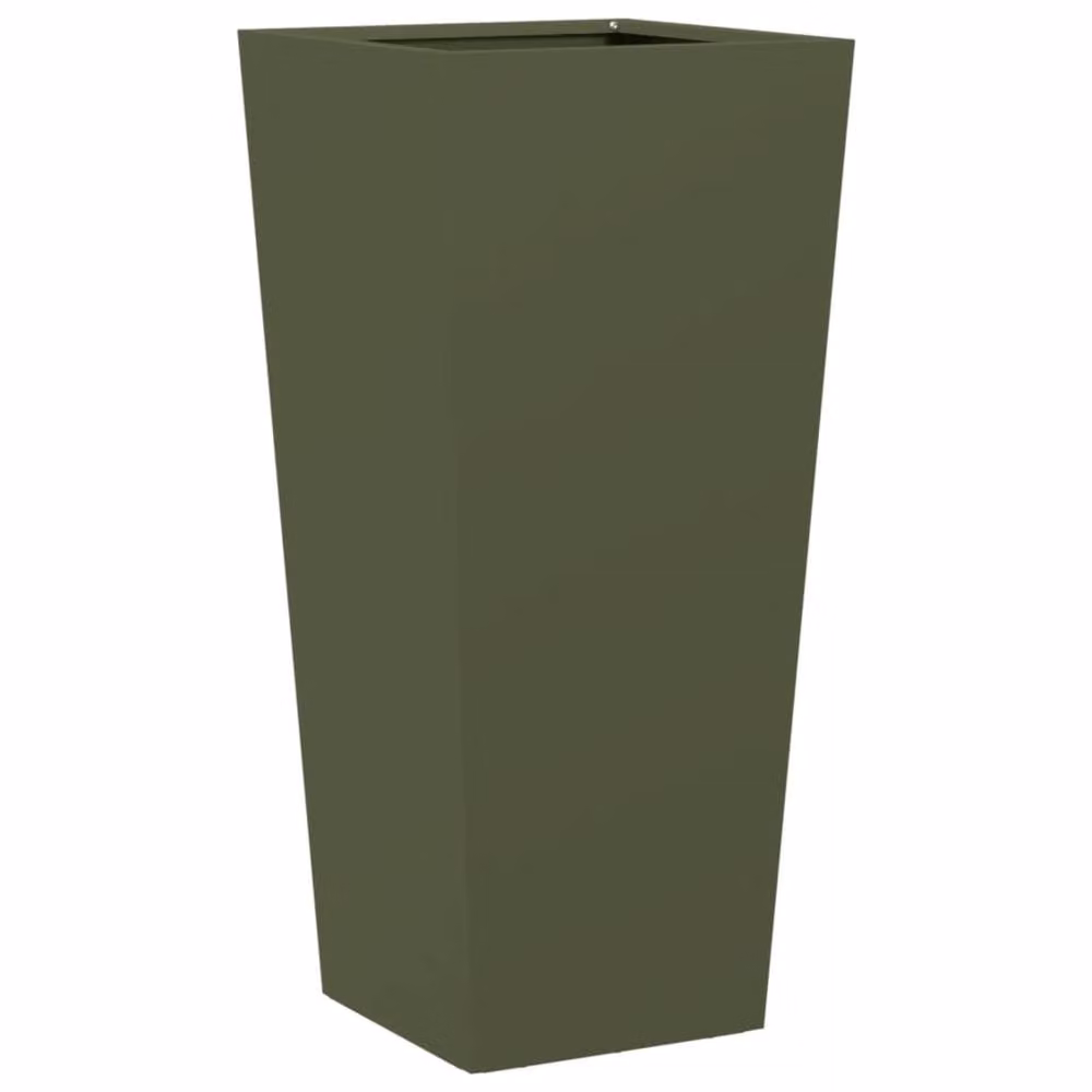Berkfield Home Durable Steel Garden Planter Tub, Green, W/D/H: 35 x 35 x 75 cm – 3