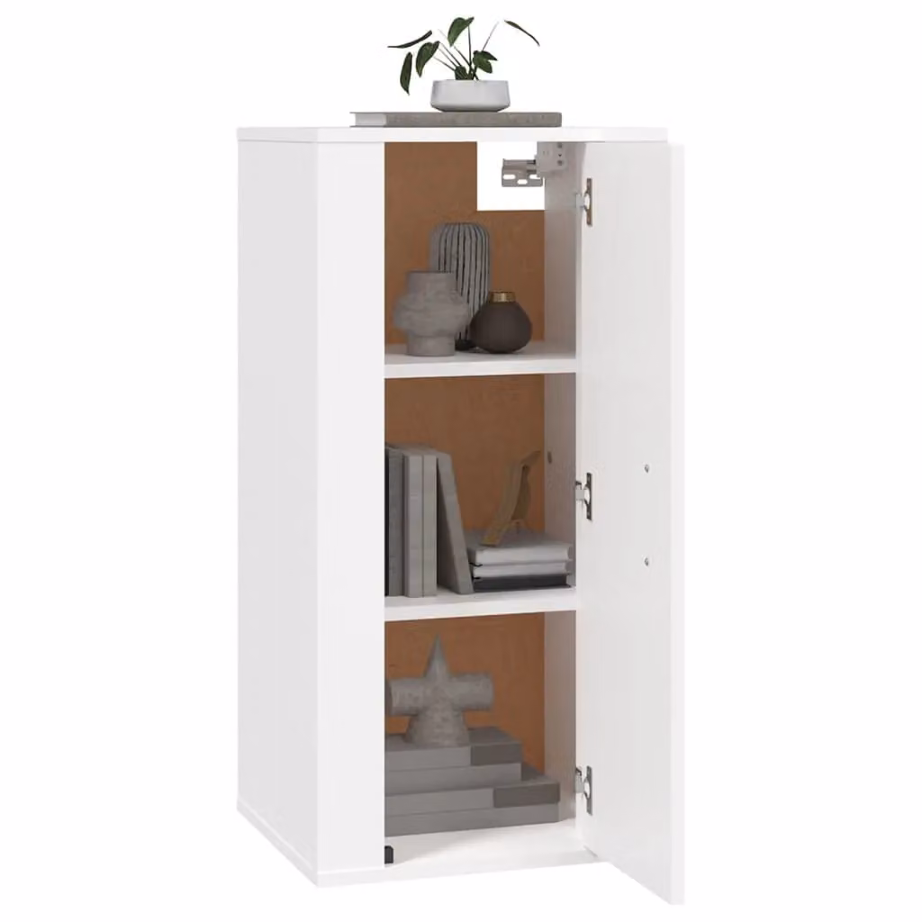 Berkfield Home Wall Mounted TV Cabinet in White, W/D/H: 80 x 34 x 5 cm – 2