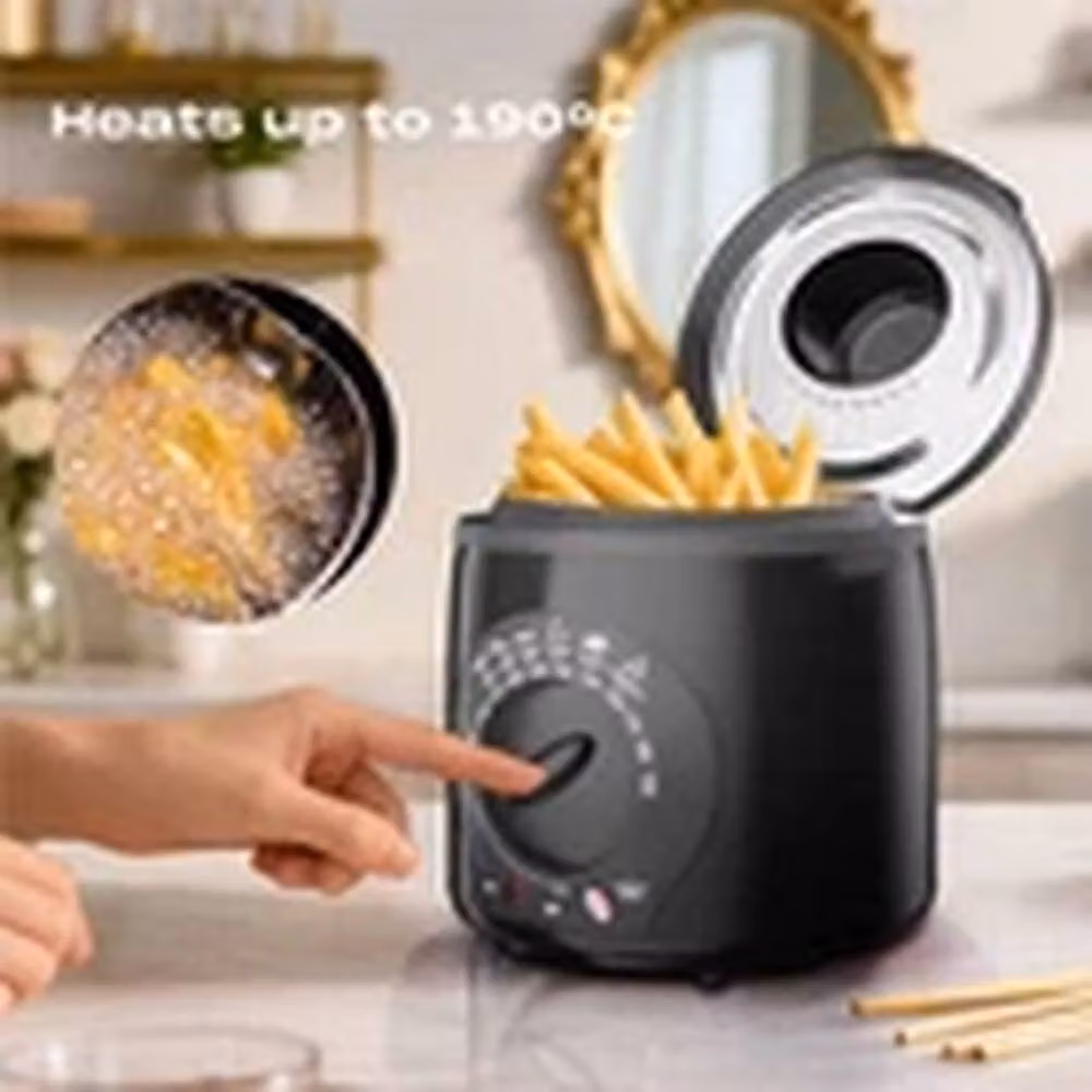 EONLION 1L Small Electric Deep Fat Fryer with Non-stick Chip Pan and Basket in Black – 4