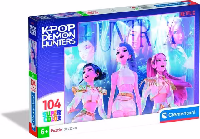 Clementoni K-Pop Demon Hunters 104 Piece Jigsaw Puzzle, Purple, W: 38 cm, H: 27 cm
