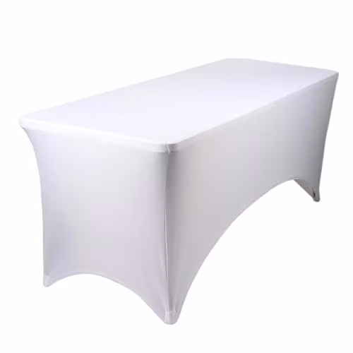 Harbour Housewares Rectangular Spandex Fitted Tablecloth in White – 1