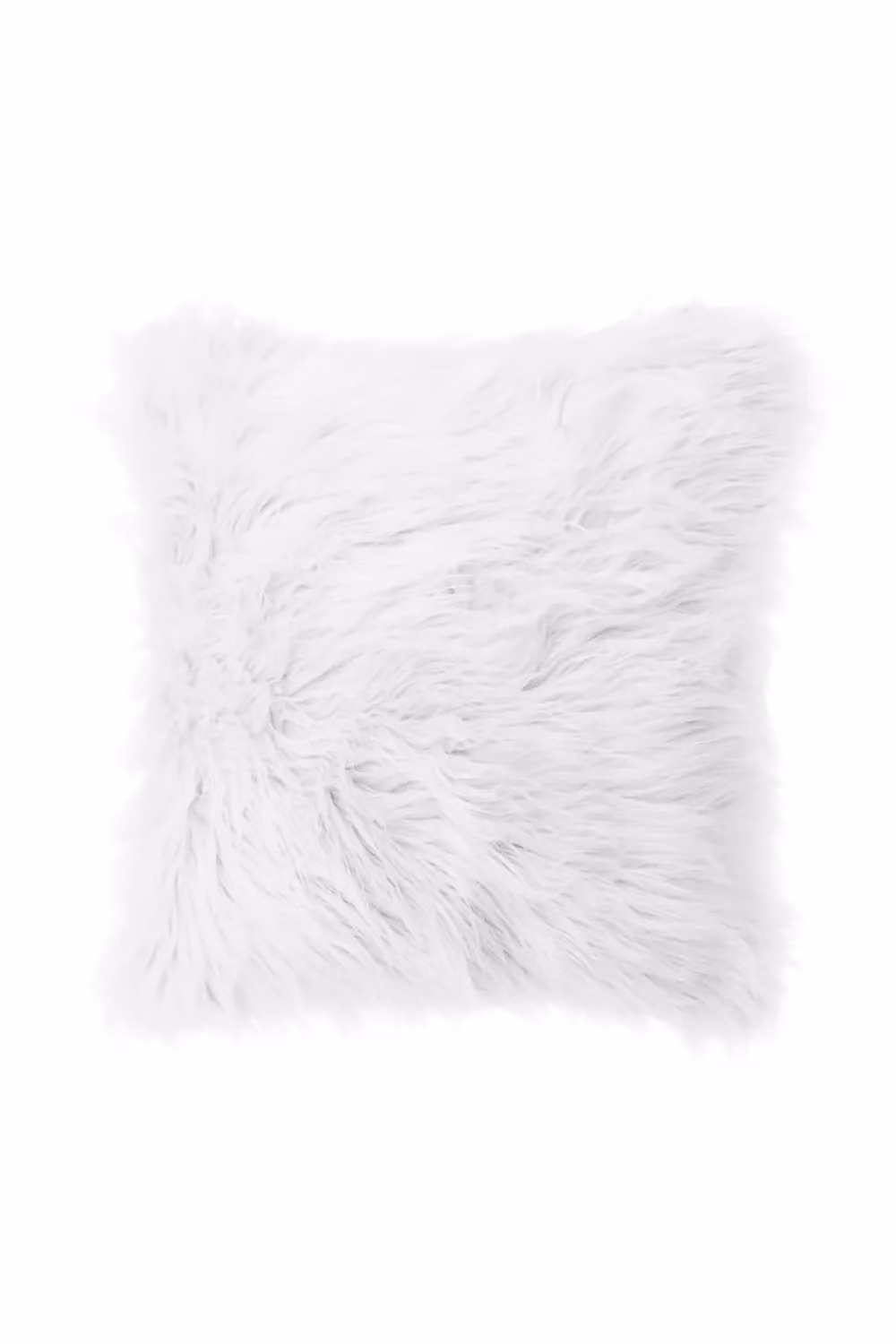Living and Home White Fluffy Faux Wool Square Cushion Cover, W/D/H: 45 x 45 x 45 cm – 2