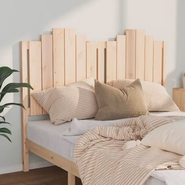 Berkfield Home Beautiful Bed Headboard in Natural Solid Pine Wood, W/D/H: 141 x 4 x 110 cm – 1