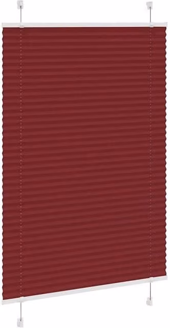 Berkfield Home Single Pleat Polyester Blind in Bordeaux Red, W: 85 cm, H: 150 cm – 1