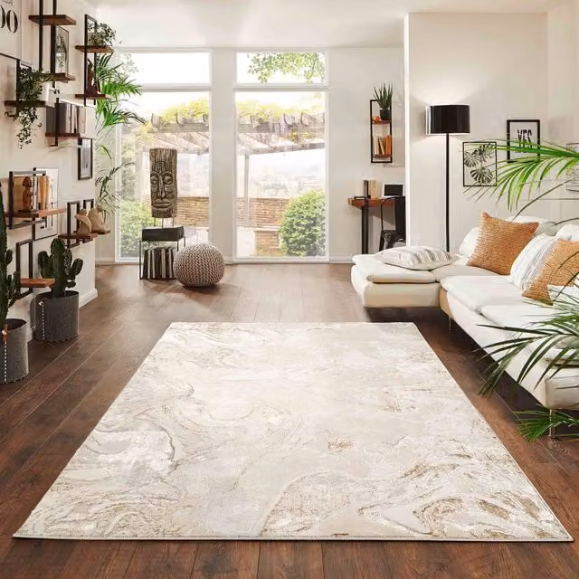 Desire Rugs Solarius Modern Abstract Area Rug in Beige, W: 160 cm, D: 230 cm – 1