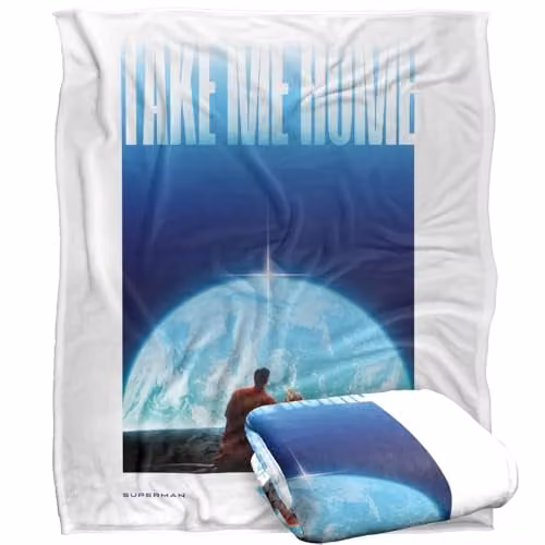 Warner Bros. Superman 2025 Movie Krypto Earth Vertical Silky Touch Super Soft Microfibre Fleece Throw Blanket, Multicolour, W: 152 cm, D: 127 cm – 1