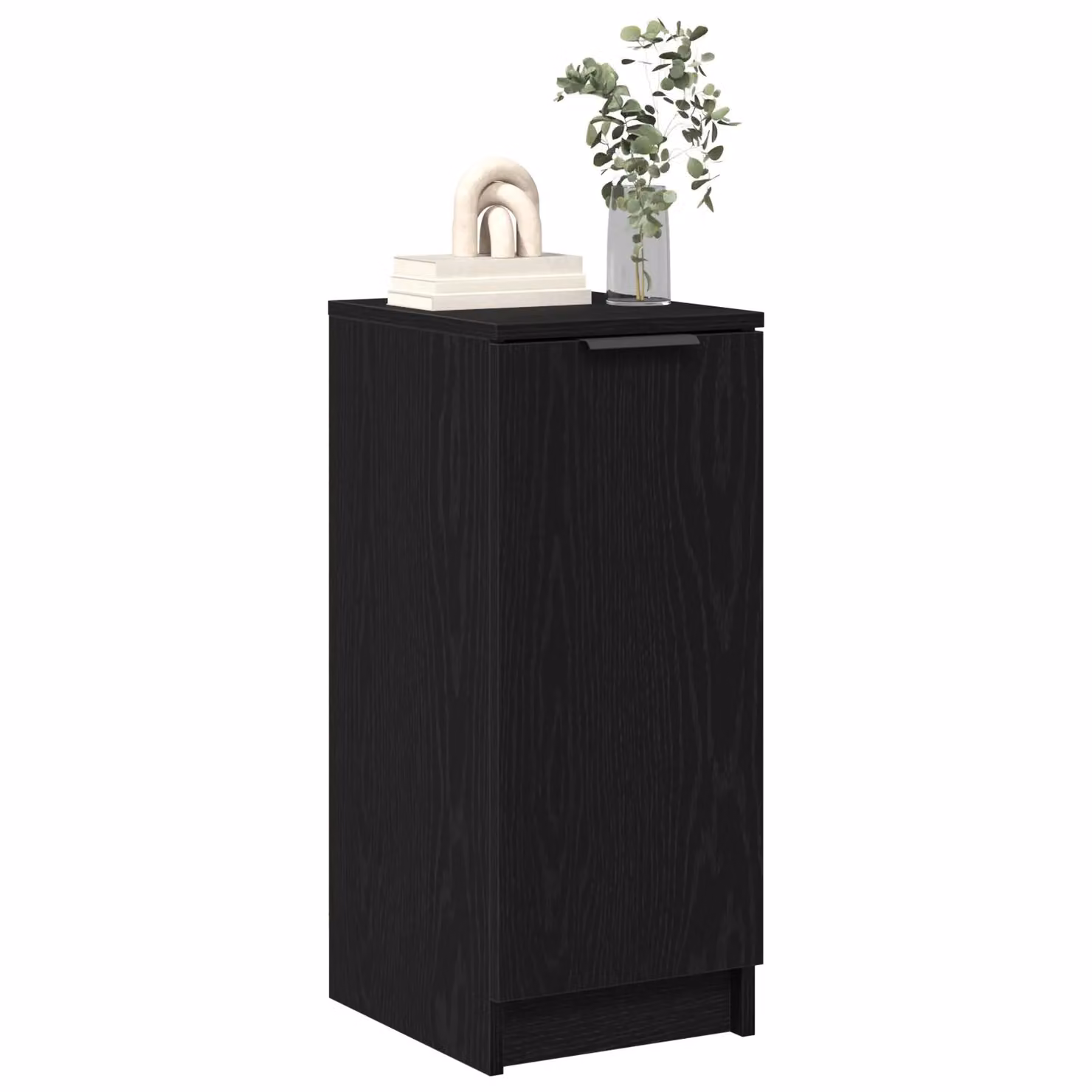 Berkfield Home Modern Black Oak Shoe Cabinet with Hinged Doors, W/D/H: 30 x 35 x 70 cm – 3