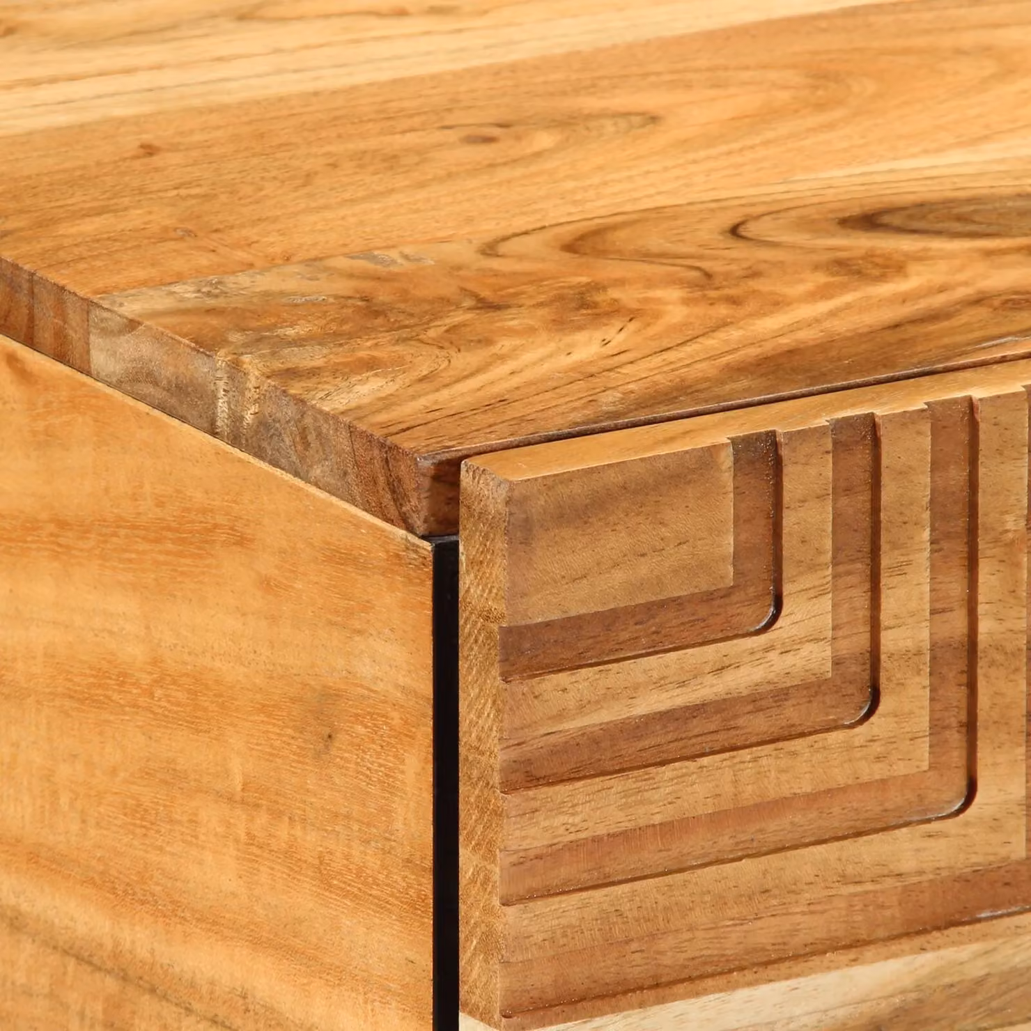 Berkfield Home Brown Acacia Solid Wood Coffee Table, W: 100 cm, D: 54 cm, H: 40 cm – 3