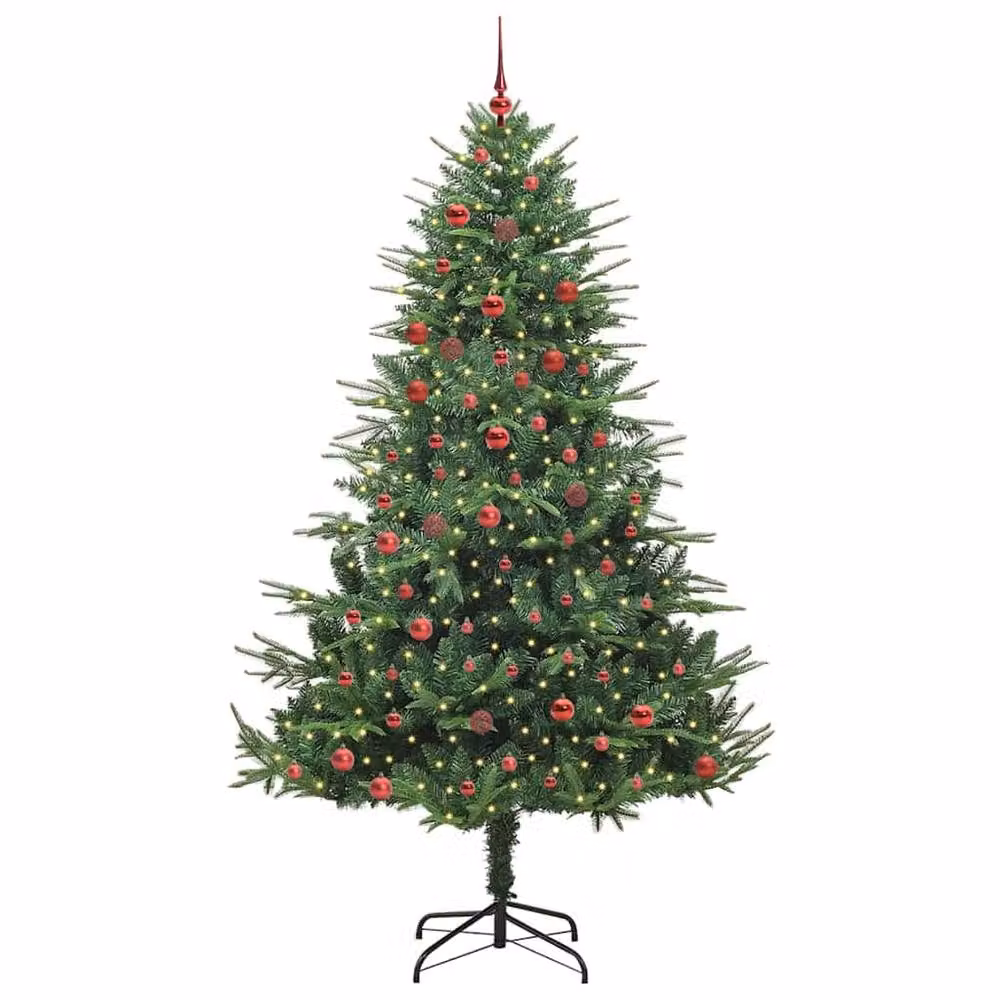 Berkfield Home Pre-lit Artificial Christmas Tree with Ball Set, Green, Height: 210 cm – 2