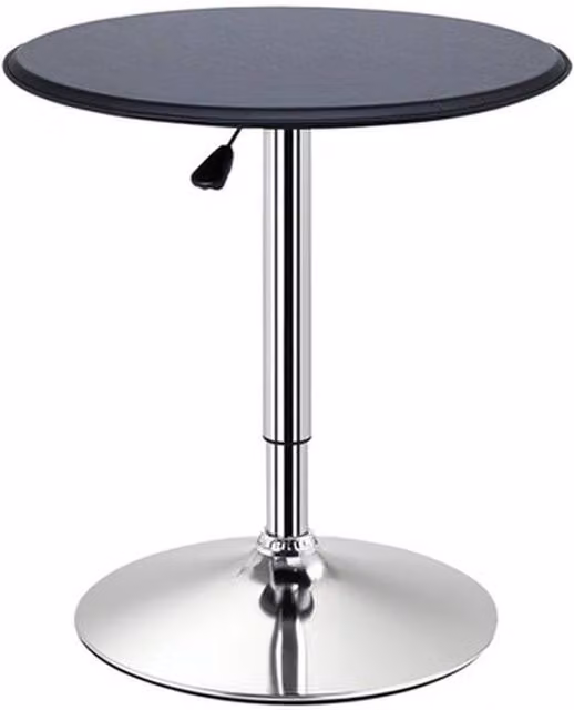 NESTLUNE Round Swivel Bistro Bar Table in Black with Rotating Top and Height Adjustable Central Column