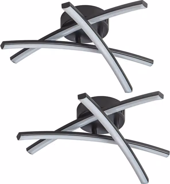 First Choice Lighting Yardley Set of 2 Black Opal LED Flush Ceiling Lights – 1
