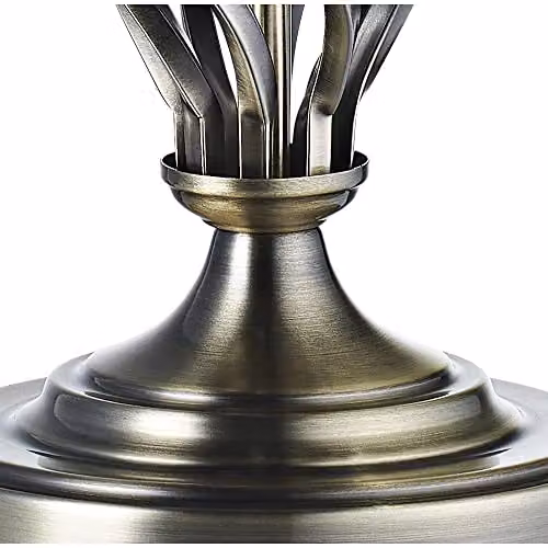 Happy Homewares Classic Brushed Antique Brass Table Lamp Base with Ornate Twist Metal Stem Design and Inline Switch, Height: 37 cm – 2