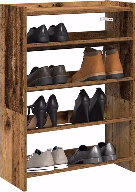 Berkfield Home Shoe Rack in Old Wood Brown, W/D/H: 60 x 25 x 81 cm – 1